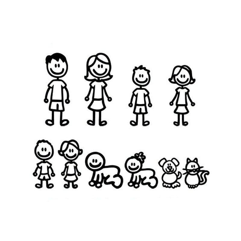 Large Family - Cartoon Stickers