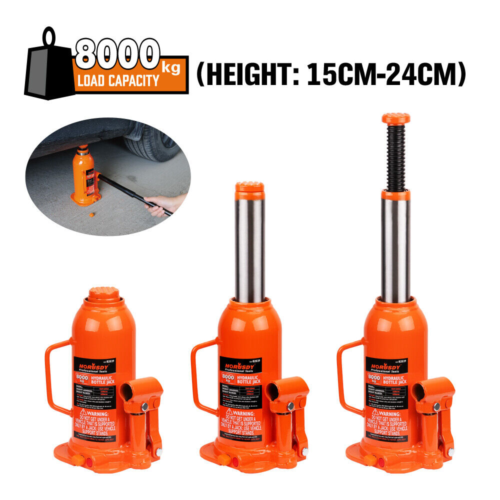 8,000kg Limit - Hydraulic Bottle Jack Heavy Duty with Safety Valve