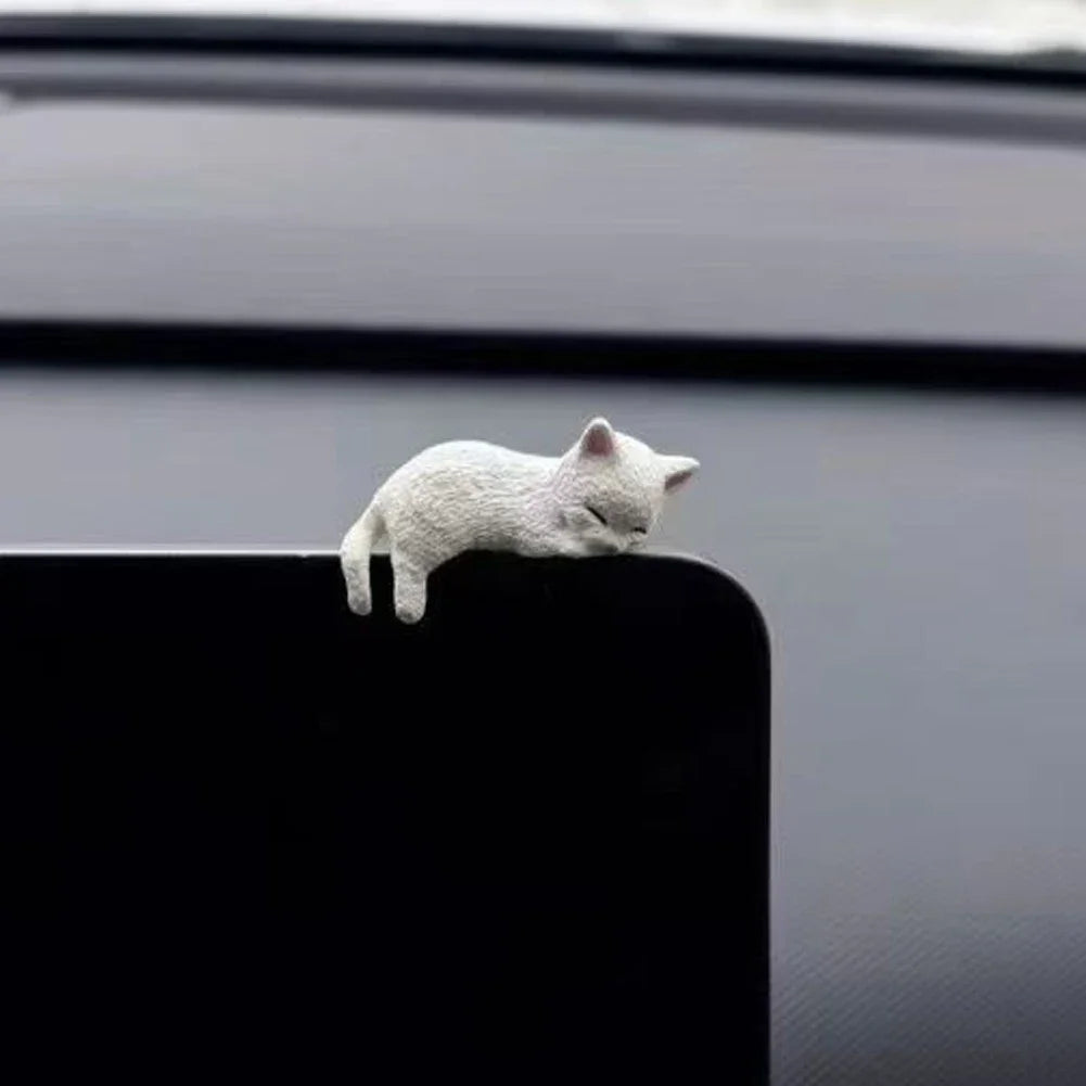 Sleeping Cat Console Ornament for Cute Car Interior Decoration