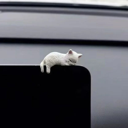 Sleeping Cat Console Ornament for Cute Car Interior Decoration