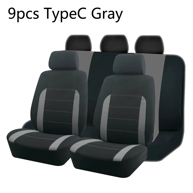 Stylish Bicolor Polyester Seat Covers with Universal Fit