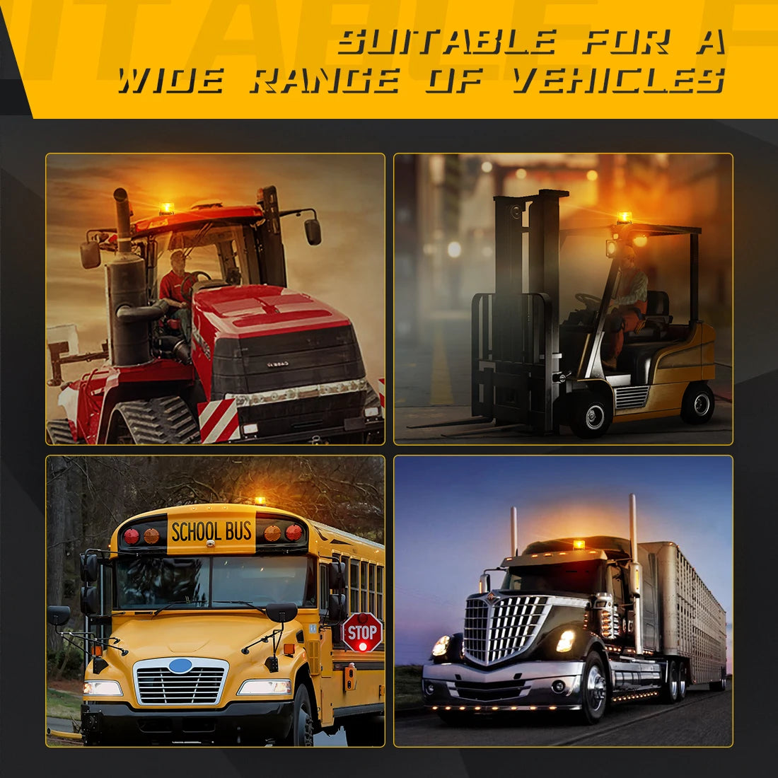 Magnetic Roof Mounted LED Strobe Beacon for Emergency Vehicles