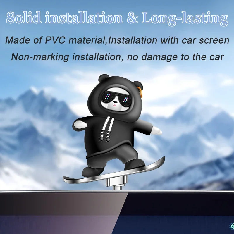 Cute Bear Scooter Ornament for Car Console Decoration