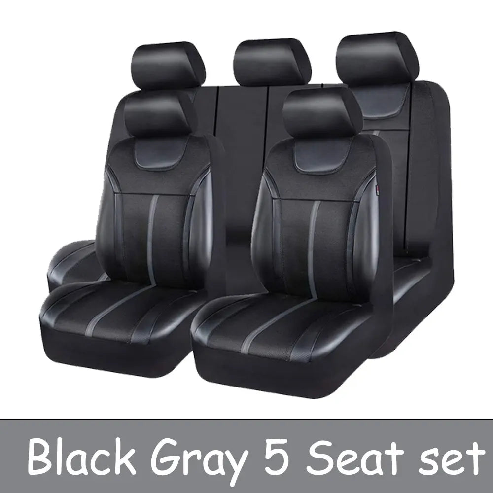 Leather Car Seat Covers with Breathable Airmesh for Cars SUVs and Trucks