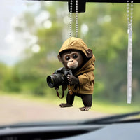 Personalized Acrylic Monkey Ornament for Car and Xmas Tree