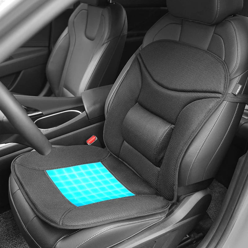 Breathable Universal Car Seat Cushion with Ice Pad and Lumbar Support