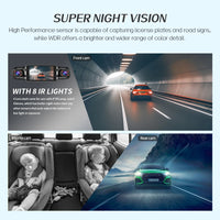 Dash Cam for Cars Free 64GB Dash Cam 360 Degrees Car DVR WiFi GPS 24h Parking Monitor 4 Lens HD 1080P Video Recorder APP Control