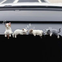 Sleeping Cat Console Ornament for Cute Car Interior Decoration