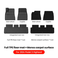 TPE Floor Mats for All Weather Tesla Interior Protection