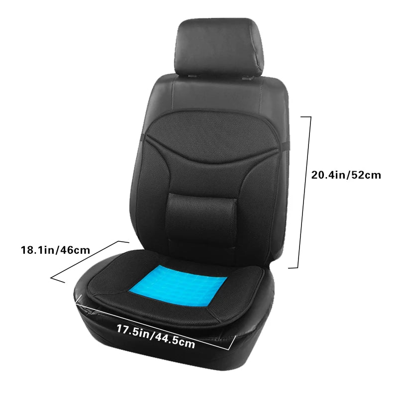 Breathable Airmesh Car Seat Cushion with Ice Gel and Lumbar Support