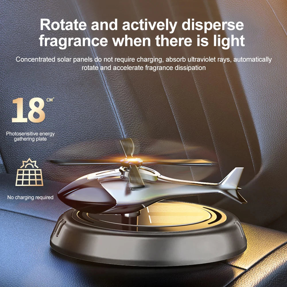 Solar Powered Helicopter Car Aroma Diffuser