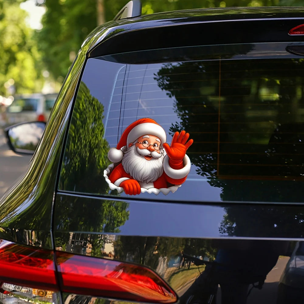 Christmas Waving Sticker for Car Windows and Glass Surfaces