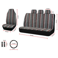 Saddle Blanket Style Car Seat Cover Set with Accessories