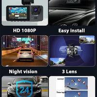 Dash Cam for Cars Camera HD 1080P Video Recorder Dashcam DVR Black Box Dual Lens DVR with Rear View Camera for Vehicle