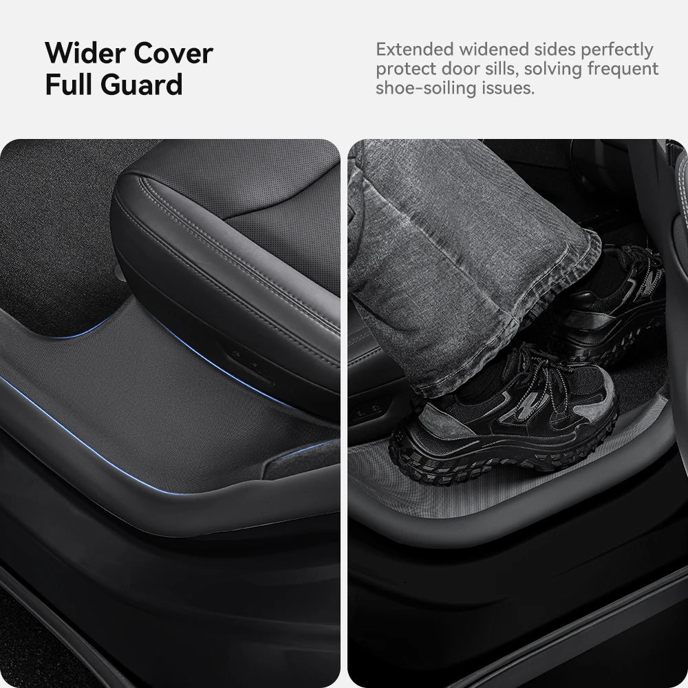 All Weather Floor Mats with Door Sill Guards for Tesla Interior