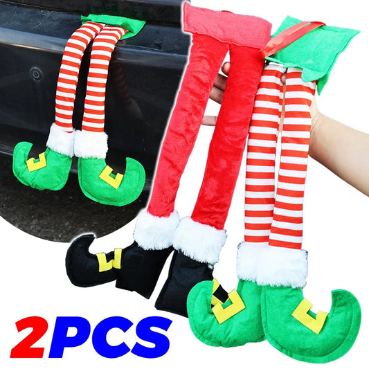 Christmas Elf Leg Pendant for Car Trunk and Holiday Decor