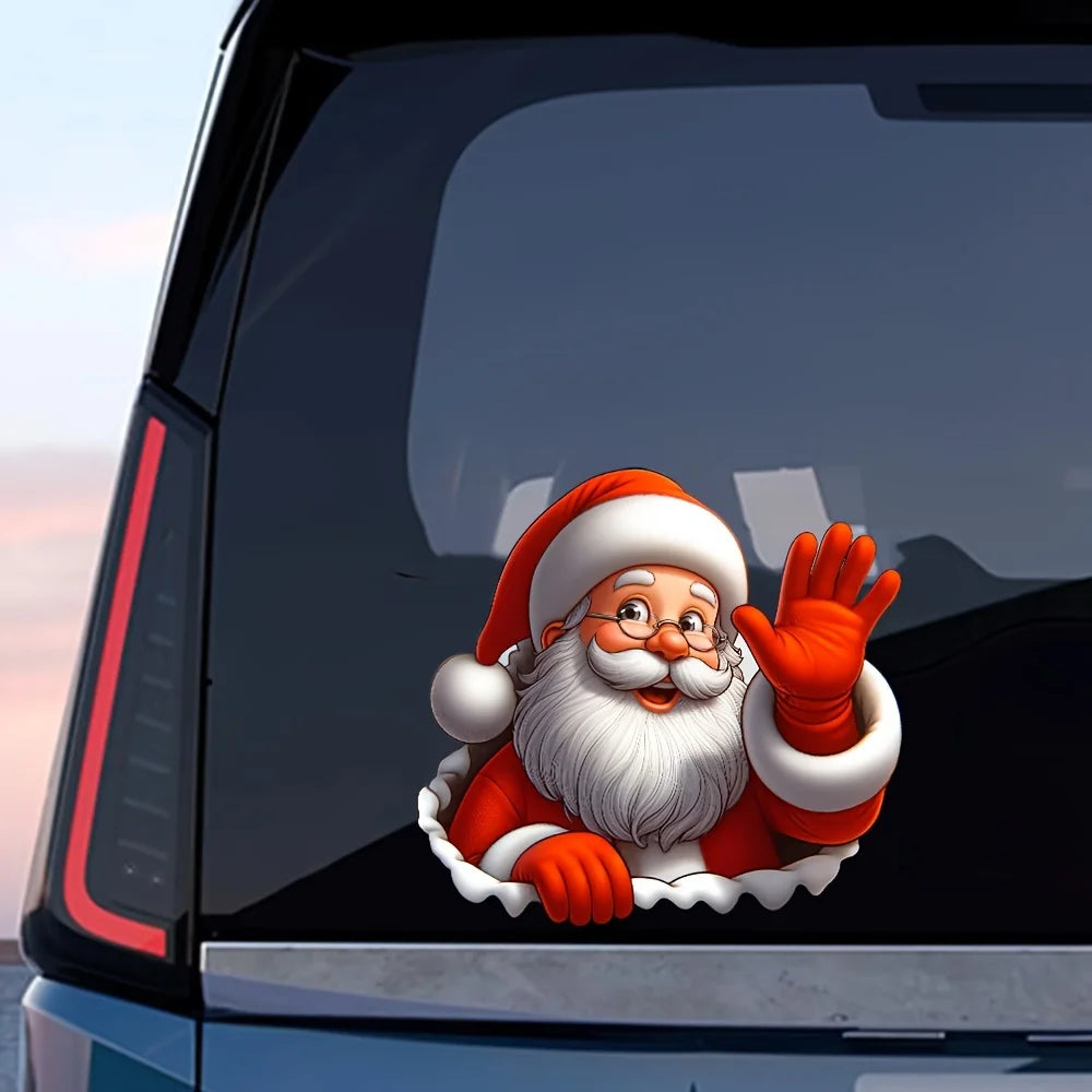 Christmas Waving Sticker for Car Windows and Glass Surfaces