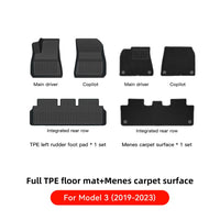 TPE Floor Mats for All Weather Tesla Interior Protection