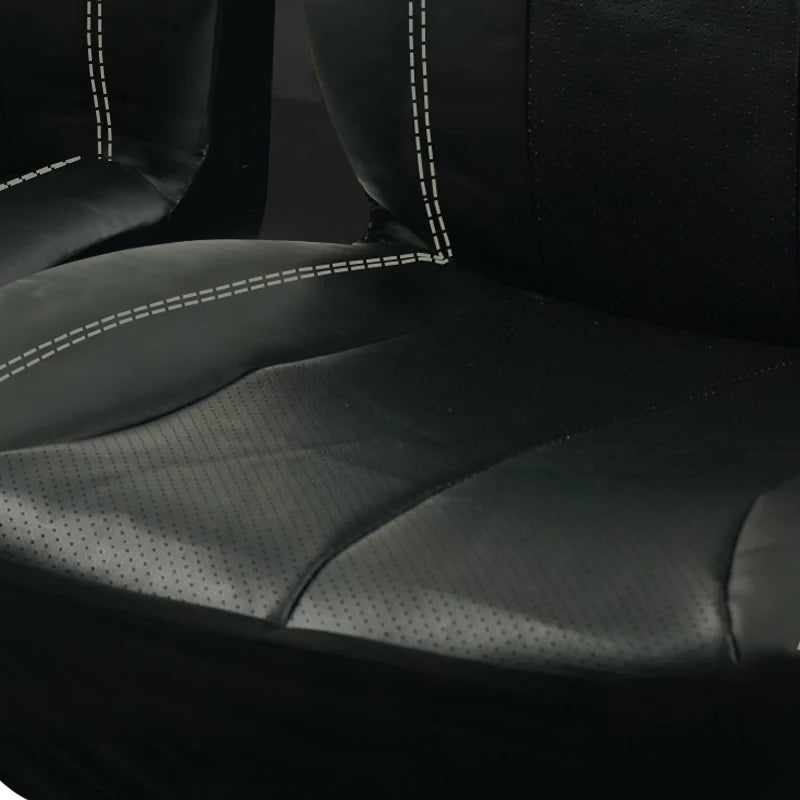 Sporty Racing Leather Car Seat Covers with Universal Fit