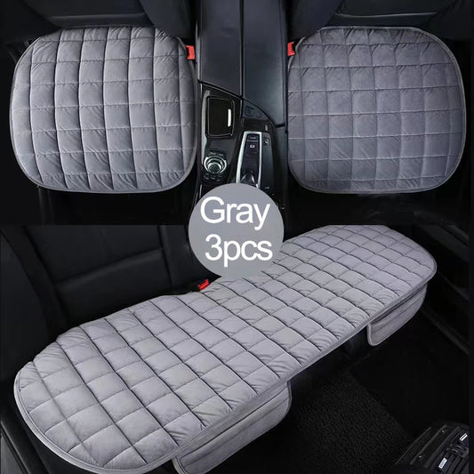 Winter Plush Car Seat Cushion with Soft Comfort Pocket