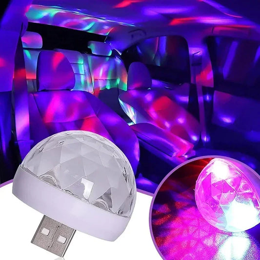 USB Mini Disco Light for Car and Holiday Party Decoration