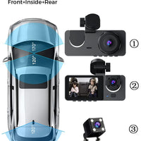 Dash Cam for Cars Camera HD 1080P Video Recorder Dashcam DVR Black Box Dual Lens DVR with Rear View Camera for Vehicle