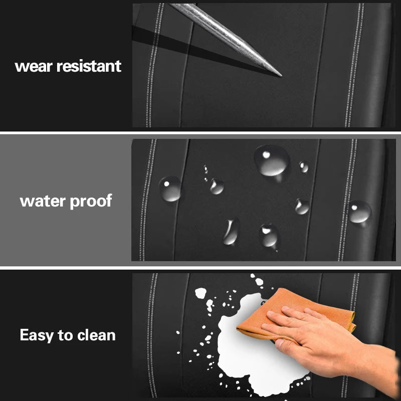 High Back Leather Car Seat Covers with Waterproof Design