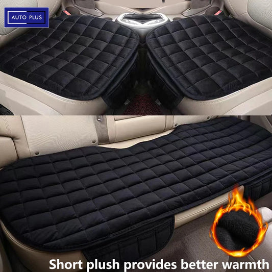 Winter Plush Car Seat Cushion with Soft Comfort Pocket