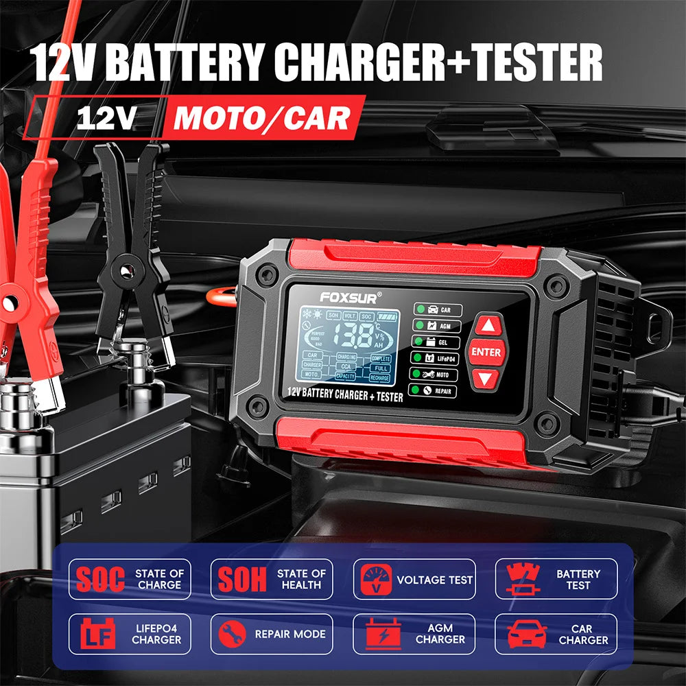 All In One Battery Charger for Cars and Motorcycles