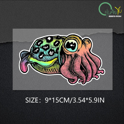 Cuttlefish Waterproof Sticker for Car and Laptop