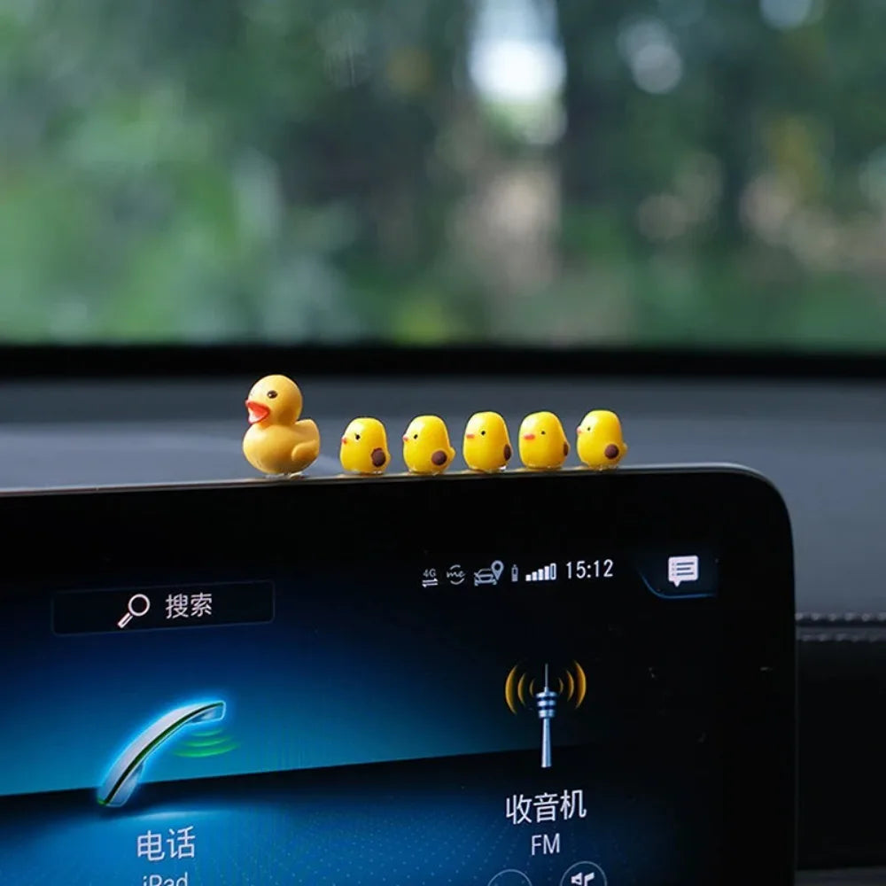 Cute Mini Duck Car Decorations for Rearview Mirror or Dashboard
