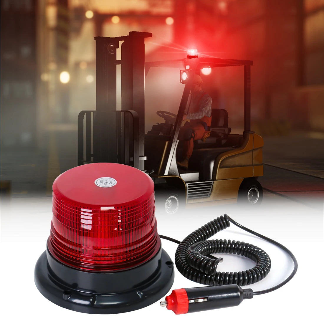 Magnetic Roof Mounted LED Strobe Beacon for Emergency Vehicles