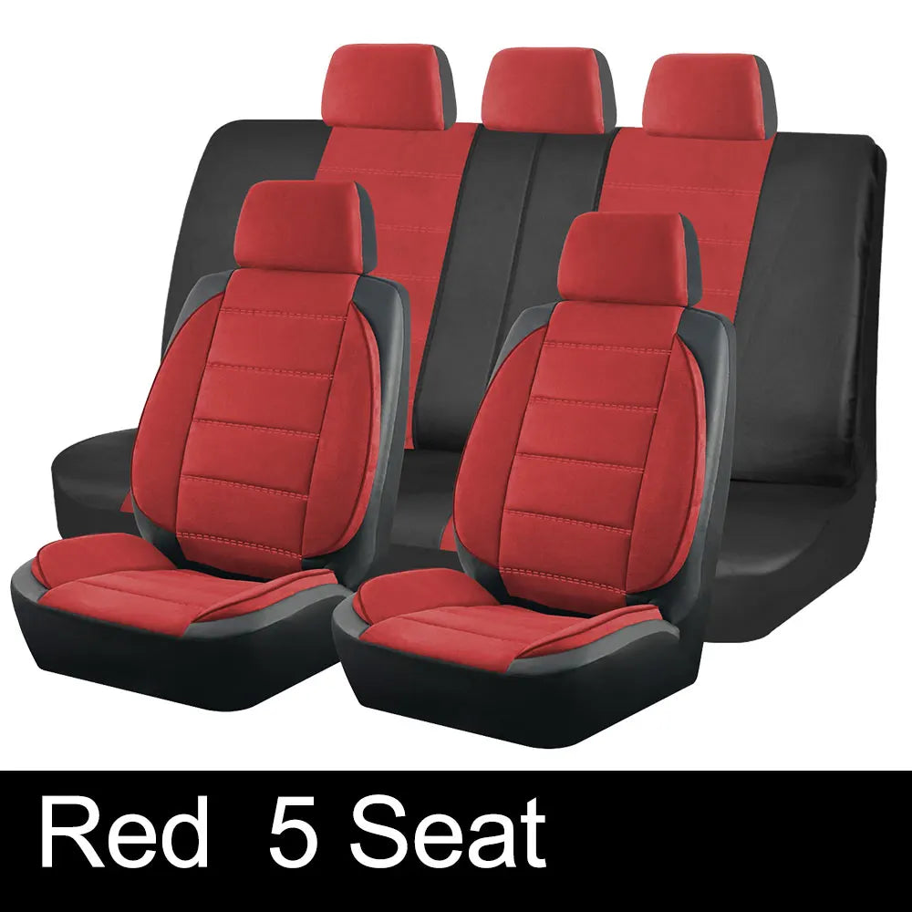 Leather Fluff Stereo Style Car Seat Covers with Universal Fit