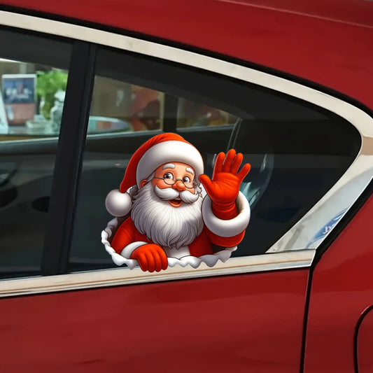 Christmas Waving Sticker for Car Windows and Glass Surfaces