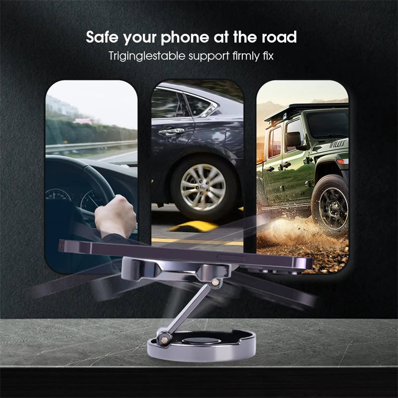 Magnetic Foldable Car Phone Stand with Strong Hold