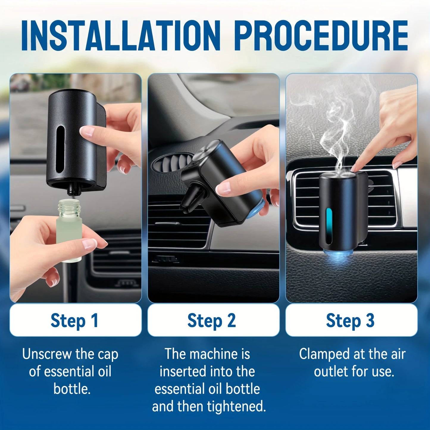 Smart Car Aromatherapy Diffuser with Odor Removal