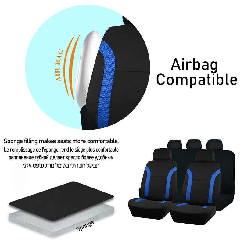 Stylish Bicolor Polyester Seat Covers with Universal Fit