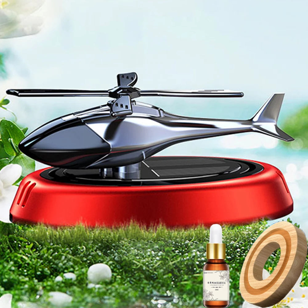 Solar Powered Helicopter Car Aroma Diffuser