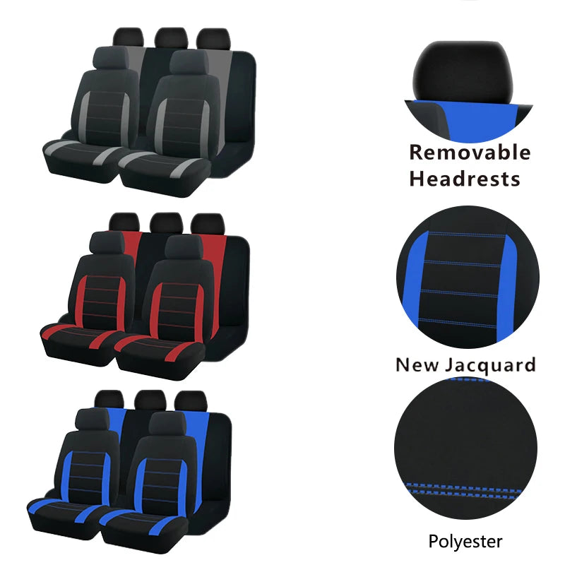 Stylish Bicolor Polyester Seat Covers with Universal Fit