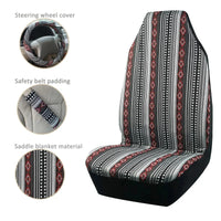 Saddle Blanket Style Car Seat Cover Set with Accessories