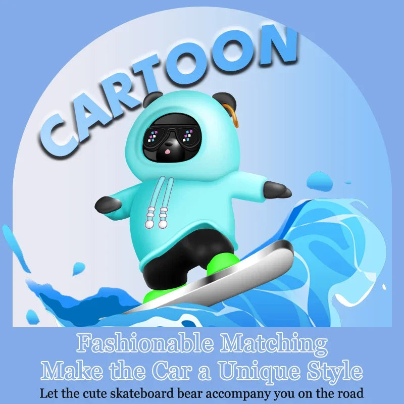 Cute Bear Scooter Ornament for Car Console Decoration