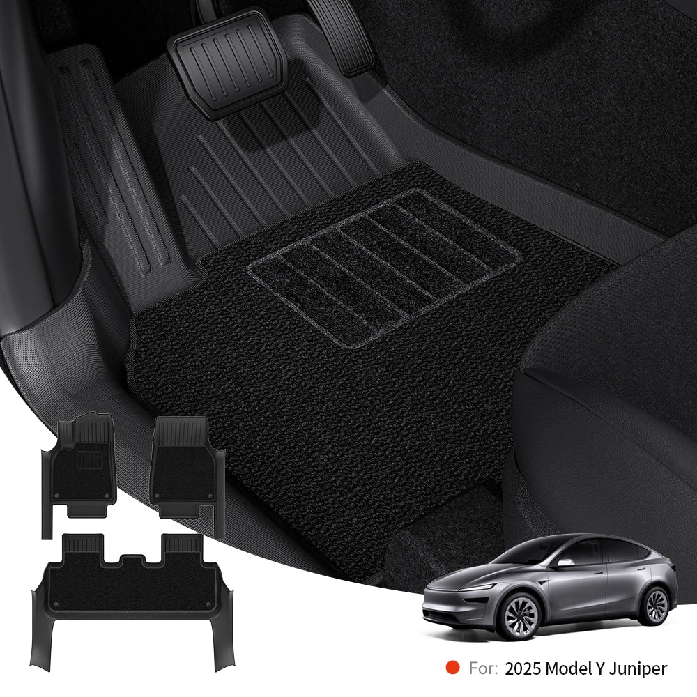 All Weather Floor Mats with Door Sill Guards for Tesla Interior
