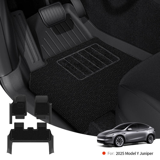 All Weather Floor Mats with Door Sill Guards for Tesla Interior