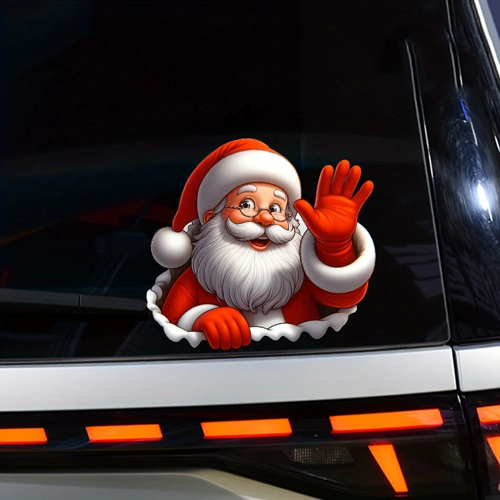 Christmas Waving Sticker for Car Windows and Glass Surfaces