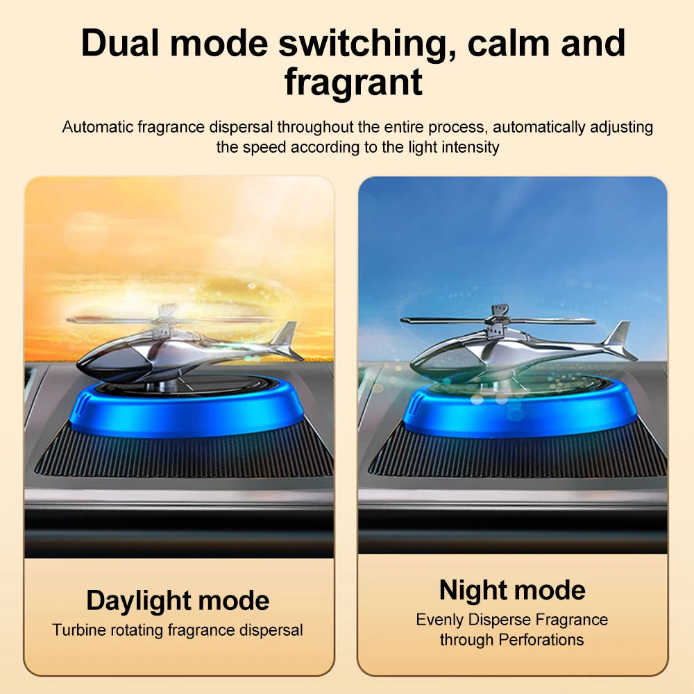 Solar Powered Helicopter Car Aroma Diffuser