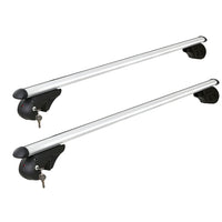 Universal Car Roof Racks Pod Aluminium Cross Bars Adjustable 108cm Silver