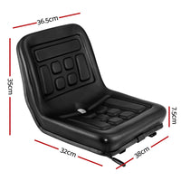 Giantz Tractor Seat Forklift Excavator Universal Suspension Truck Chair PU Leather
