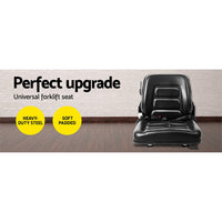 Giantz Tractor Seat Forklift Excavator Universal Backrest Truck PU Chair