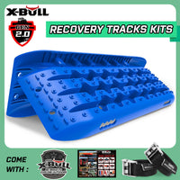 X-BULL KIT1 Recovery track Board Traction Sand trucks strap mounting 4x4 Sand Snow Car BLUE