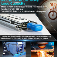 40in Pair 1000 - 2000mm 150KG Capacity Heavy Duty Trailer Drawer Slides Rails Runners Locking